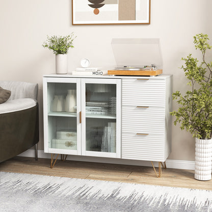 Contemporary Buffet Sideboard with 2 Cabinet Doors and 3 Drawers for Living and Dining Rooms
