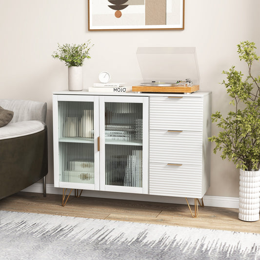 Contemporary Buffet Sideboard with 2 Cabinet Doors and 3 Drawers for Living and Dining Rooms
