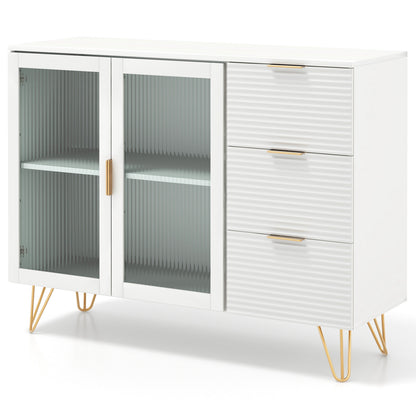 Contemporary Buffet Sideboard with 2 Cabinet Doors and 3 Drawers for Living and Dining Rooms