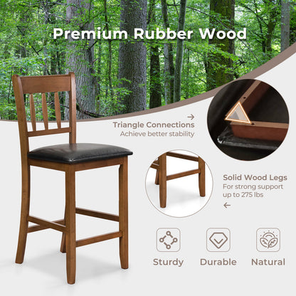 25.5 Inch Counter Height Bar Chairs with Backrest and Padded Seat – Set of 2
