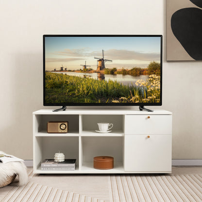 Versatile Storage Cabinet TV Console with 2 Drawers and 4 Cubes Fits TVs up to 49 Inches