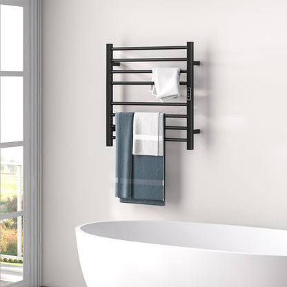 8 Bar Towel Warmer Rack with LED Display Freestanding or Wall Mounted