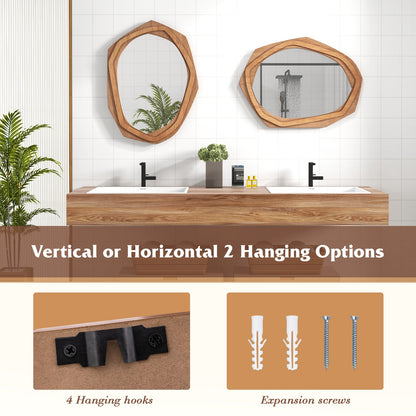 Large Irregular Shaped Wall Mirror with Waterproof Frame