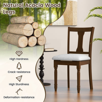 Linen Fabric Dining Chair with Hidden Storage and Comfortable Design - Brown