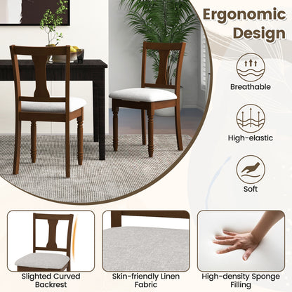 Linen Fabric Dining Chair with Hidden Storage and Comfortable Design - Brown