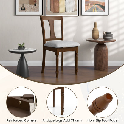 Linen Fabric Dining Chair with Hidden Storage and Comfortable Design - Brown