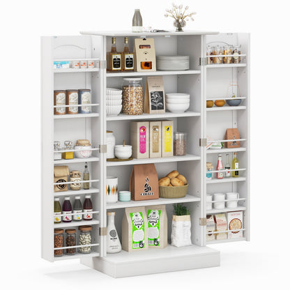 Freestanding Kitchen Sideboard Cabinet with Adjustable Shelves and 2 Door Cupboards with Safety Anchors