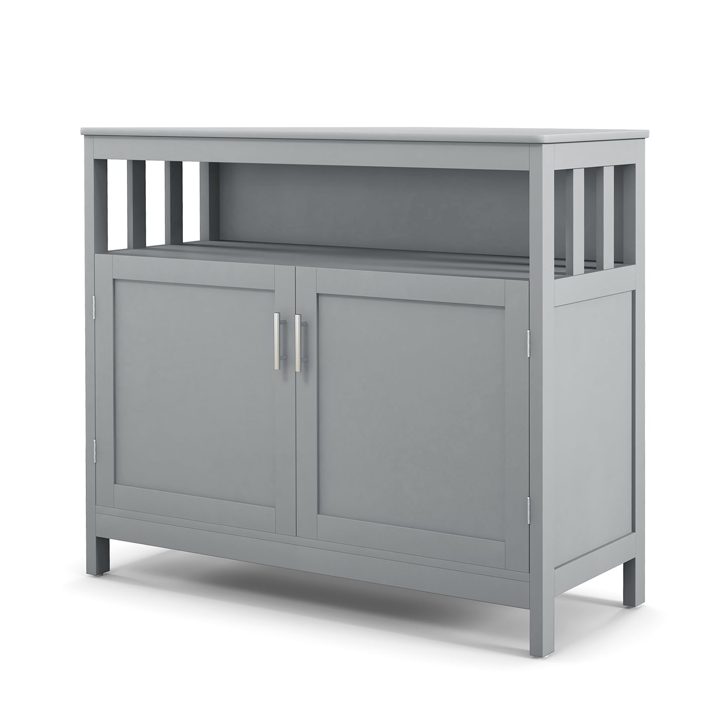 Kitchen Sideboard Buffet Cabinet with Adjustable Shelf and Double Doors for Dining Storage - Grey