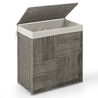 29 Gallon Hand Woven Laundry Hamper with Removable Liner Bag & Convenient Handles