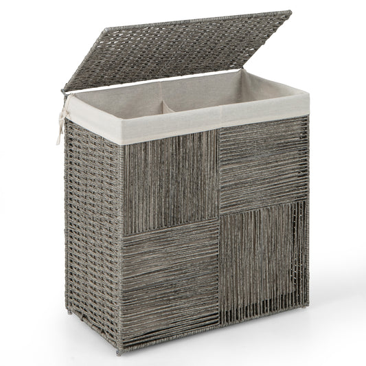29 Gallon Hand Woven Laundry Hamper with Removable Liner Bag & Convenient Handles