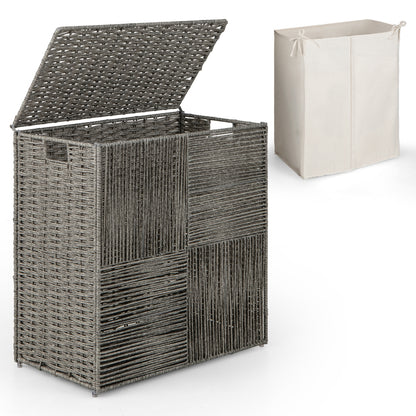 29 Gallon Hand Woven Laundry Hamper with Removable Liner Bag & Convenient Handles