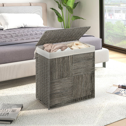 29 Gallon Hand Woven Laundry Hamper with Removable Liner Bag & Convenient Handles