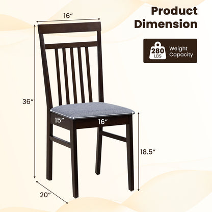 Set of 2 Upholstered Dining Chairs with Comfortable Cushioned Seat