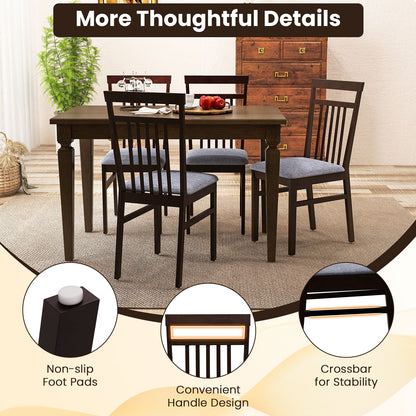 Set of 2 Upholstered Dining Chairs with Comfortable Cushioned Seat