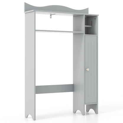 Wooden Over-the-Toilet Storage Cabinet with Adjustable Shelves & Toilet Paper Holder