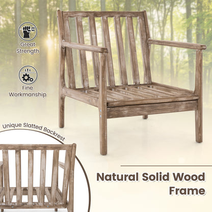 Linen Upholstered Accent Chair with Wooden Frame and Ergonomic Armrests