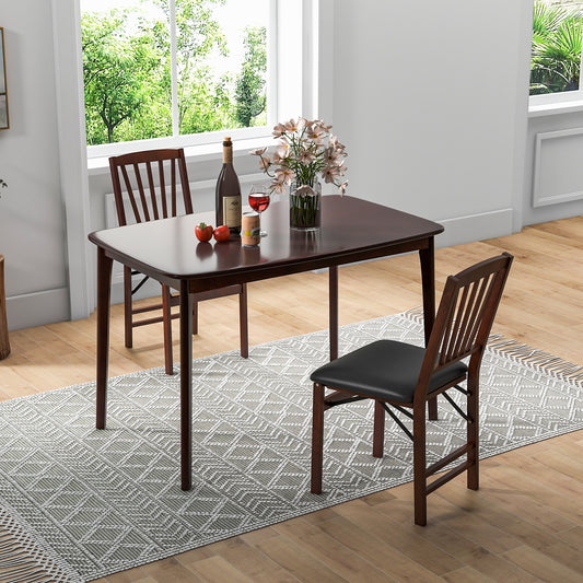 Classic 48 Inch Rectangular Dining Table with Solid Wood Legs and Smooth Finish - Espresso
