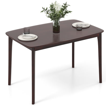 Classic 48 Inch Rectangular Dining Table with Solid Wood Legs and Smooth Finish - Espresso