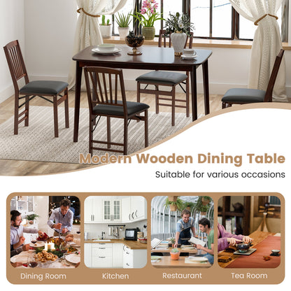 Classic 48 Inch Rectangular Dining Table with Solid Wood Legs and Smooth Finish - Espresso