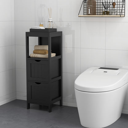 Freestanding Bathroom Storage Cabinet with 2 Removable Drawers & Open Shelf