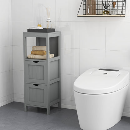 Freestanding Bathroom Storage Cabinet with 2 Removable Drawers & Open Shelf