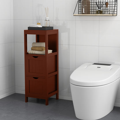 Freestanding Bathroom Storage Cabinet with 2 Removable Drawers & Open Shelf