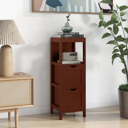 Freestanding Bathroom Storage Cabinet with 2 Removable Drawers & Open Shelf