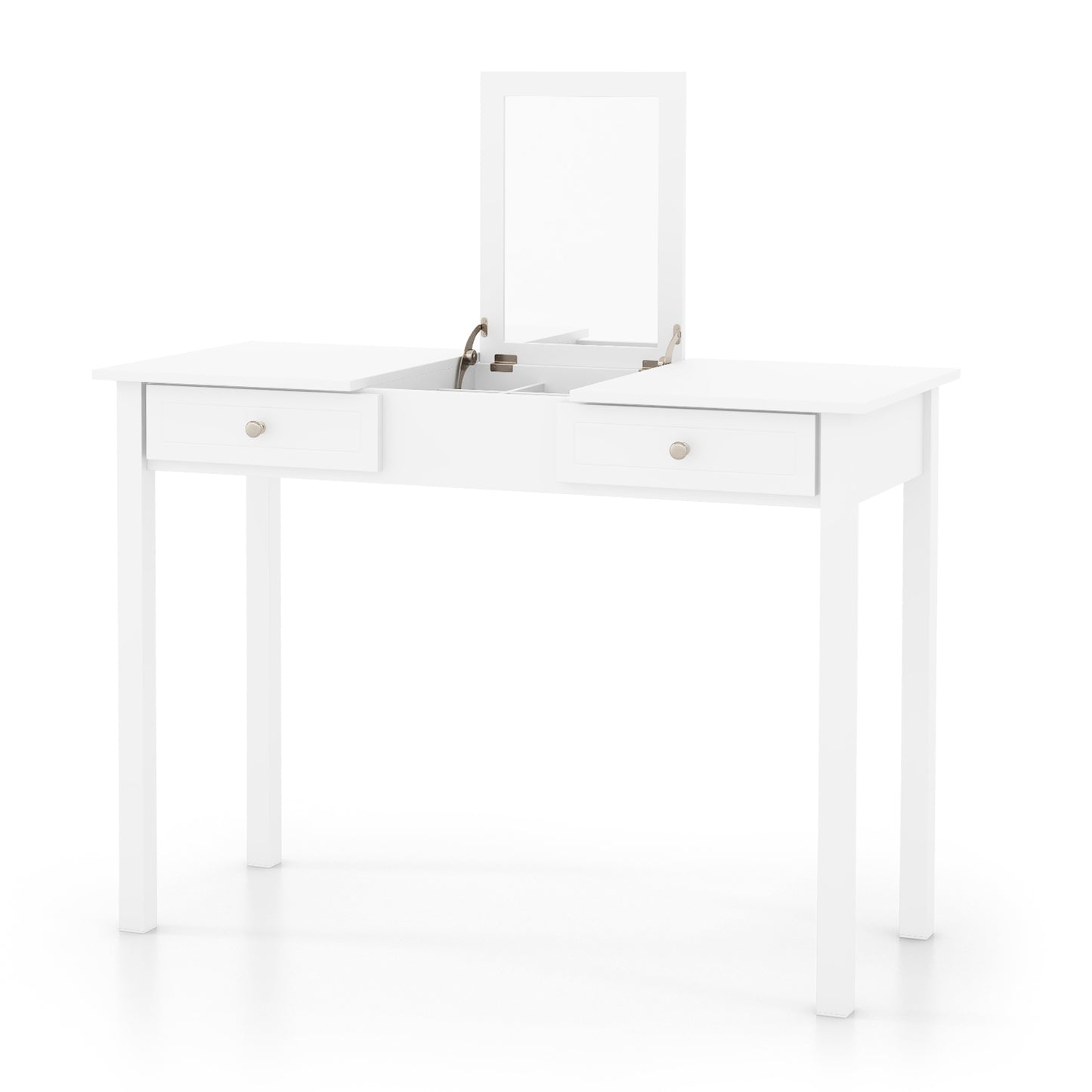 Vanity Desk with Flip Top Mirror, Hidden Storage Compartments and Drawers