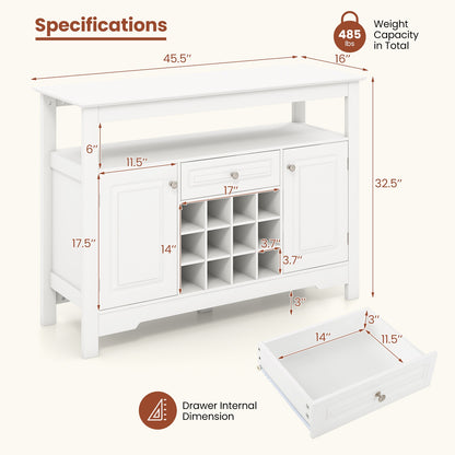 Modern Buffet Sideboard with Removable Wine Rack and Storage for Wine Liquor and Coffee Bar