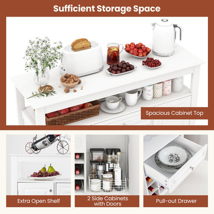 Modern Buffet Sideboard with Removable Wine Rack and Storage for Wine Liquor and Coffee Bar