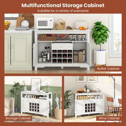 Modern Buffet Sideboard with Removable Wine Rack and Storage for Wine Liquor and Coffee Bar