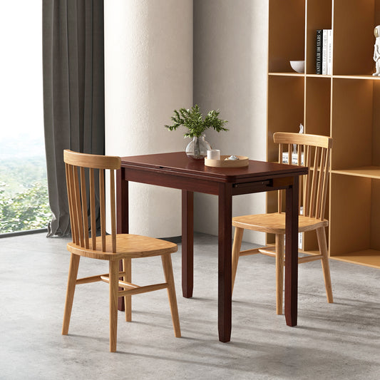 Mid Century Extendable Dining Table with Hidden Storage for Small Spaces