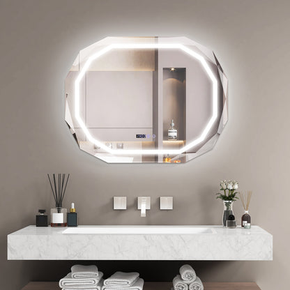Smart Anti-Fog Bathroom Mirror with 3 LED Light Modes and Memory Function