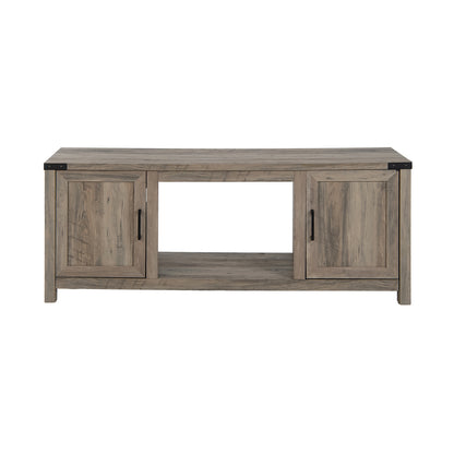 Farmhouse TV Stand with Storage Cabinets and Fireplace Space for TVs up to 70 Inches