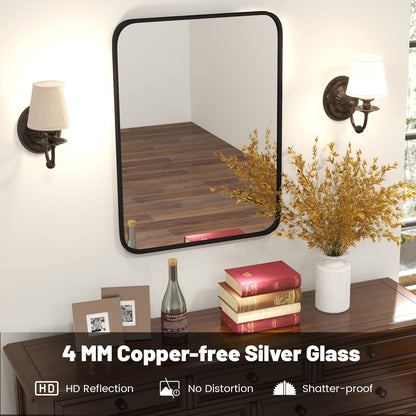 24 x 32 Inch Rectangular Wall Mirror with Minimalist Design