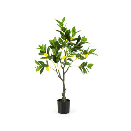 Lifelike Artificial Lemon Tree – 2.6/4/5.2 Feet Tall with Realistic Lemon Fruits