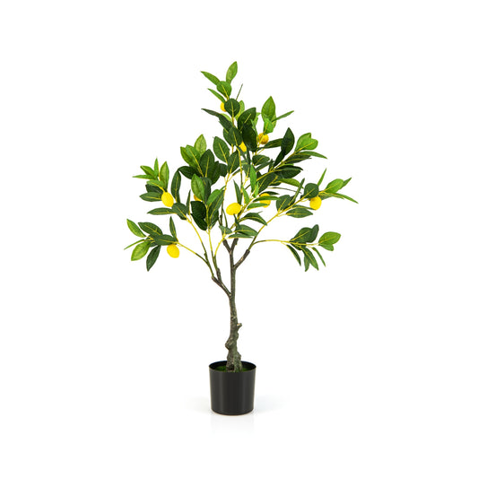 Lifelike Artificial Lemon Tree – 2.6/4/5.2 Feet Tall with Realistic Lemon Fruits