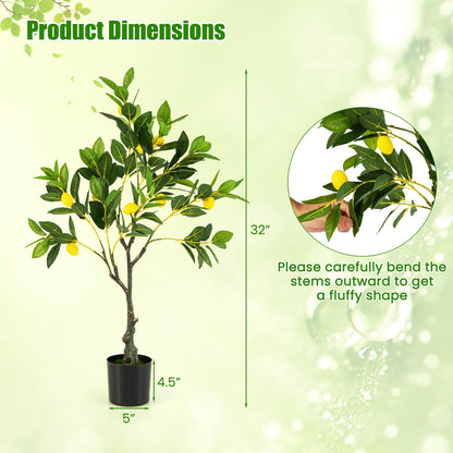 Lifelike Artificial Lemon Tree – 2.6/4/5.2 Feet Tall with Realistic Lemon Fruits