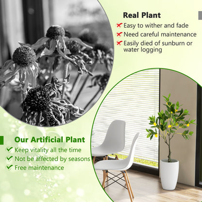 Lifelike Artificial Lemon Tree – 2.6/4/5.2 Feet Tall with Realistic Lemon Fruits