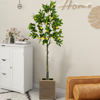 Lifelike Artificial Lemon Tree – 2.6/4/5.2 Feet Tall with Realistic Lemon Fruits