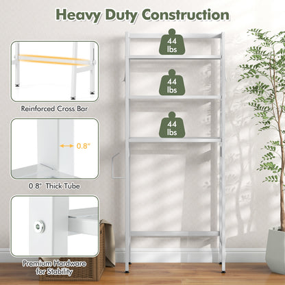 3 Tier Over-the-Toilet Storage Rack with Adjustable Height and Extra Hooks