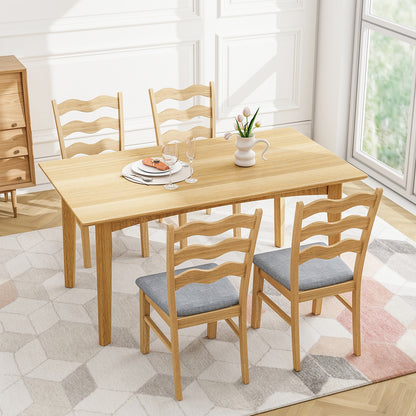 Elegant Linen Fabric Upholstered Dining Chairs with Padded Seat – Set of 2