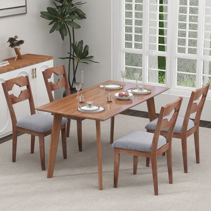 Elegant Dining Chair Set of 2 with High Backrest and Padded Fabric Seat