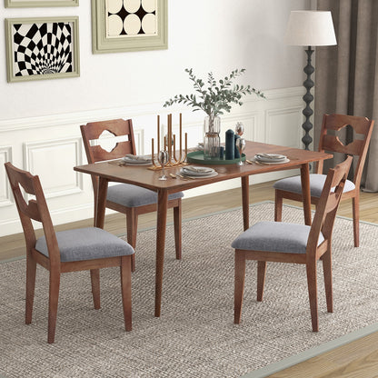 Elegant Dining Chair Set of 2 with High Backrest and Padded Fabric Seat