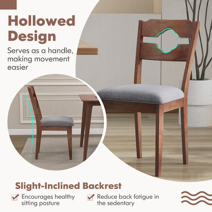 Elegant Dining Chair Set of 2 with High Backrest and Padded Fabric Seat