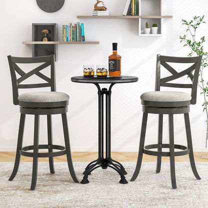 Swivel Bar Stools with Hollow Back and Plush Padded Seat 31 Inch – Set of 2