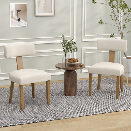 Dining Chairs with Curved Backrest and Padded Seat for Comfort - Set of 2