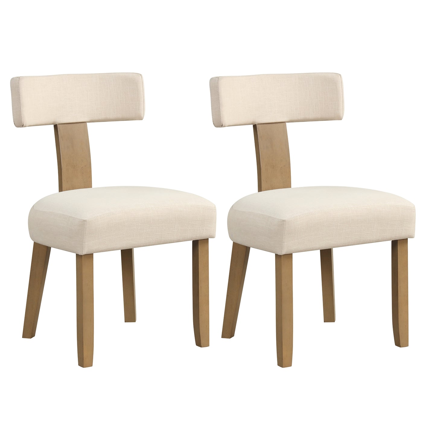 Dining Chairs with Curved Backrest and Padded Seat for Comfort - Set of 2