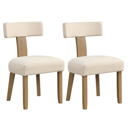 Dining Chairs with Curved Backrest and Padded Seat for Comfort - Set of 2
