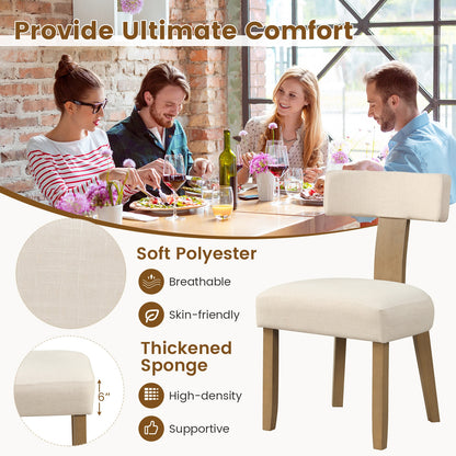 Dining Chairs with Curved Backrest and Padded Seat for Comfort - Set of 2